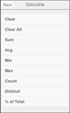 Calculate menu