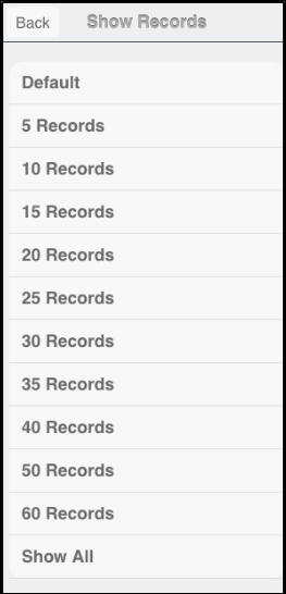 Show records