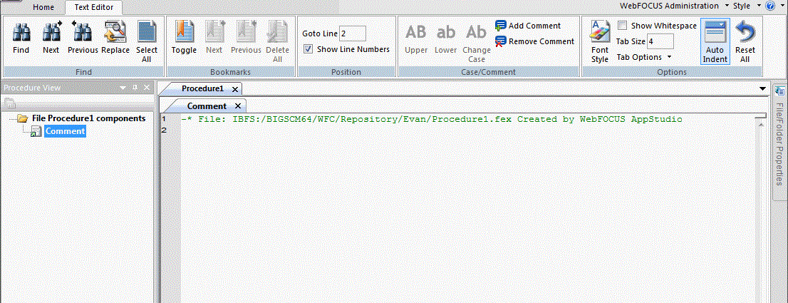 File View panel and Procedure canvas