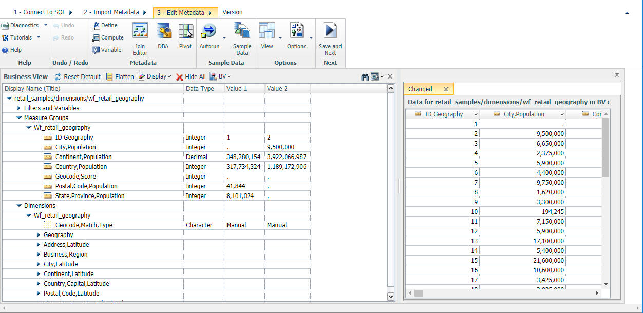 Edit Metadata screen in wizard