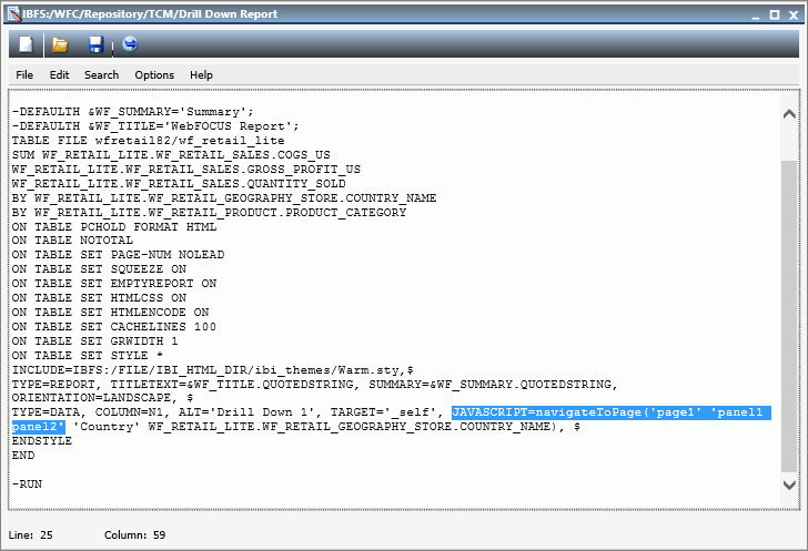Modified syntax example