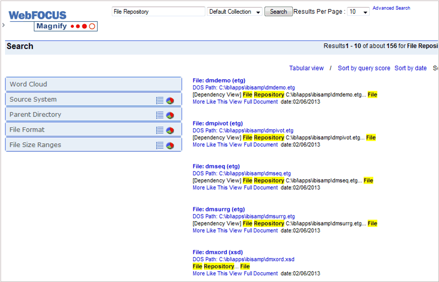 search results