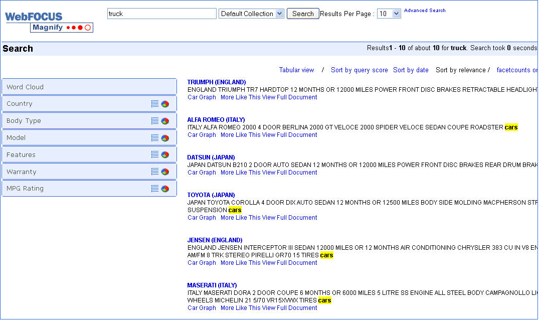 search results