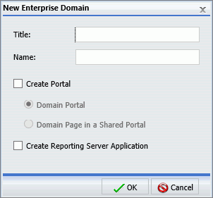 The New Enterprise Domain dialog box.