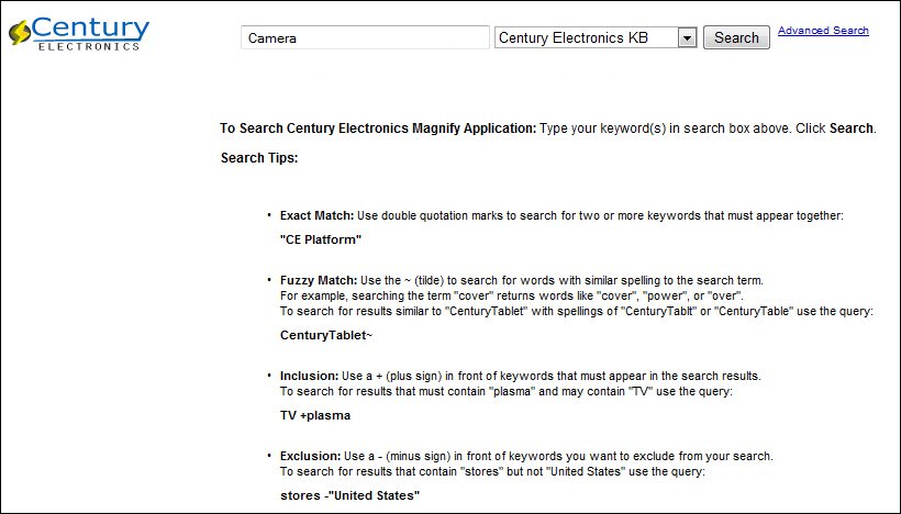 Magnify search home page