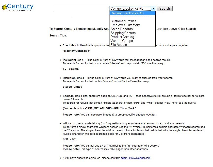 search application and collections