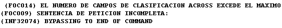 Spanish server error message