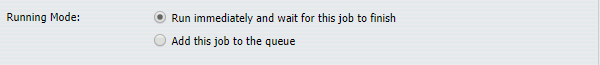 Running Mode options for the WebFOCUS Schedule Task