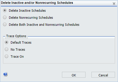 the Delete Inactive or Nonrecurring Schedules Dialog Box