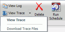 The View Traces button showing the Download Trace Files option