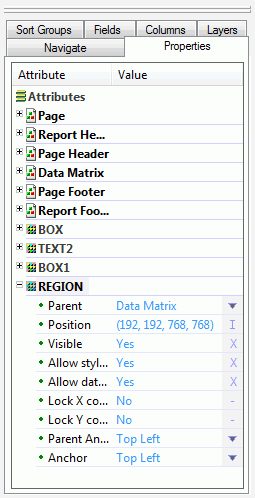 Properties tab