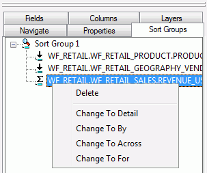 Sort Groups tab