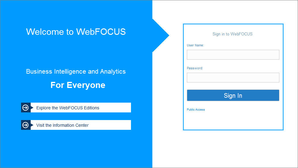 WebFOCUS Sign In Page
