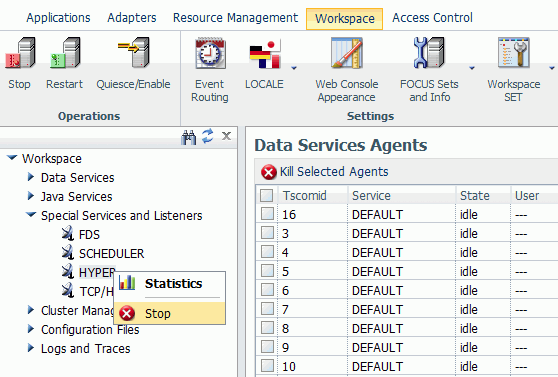Reporting Server Web Console
