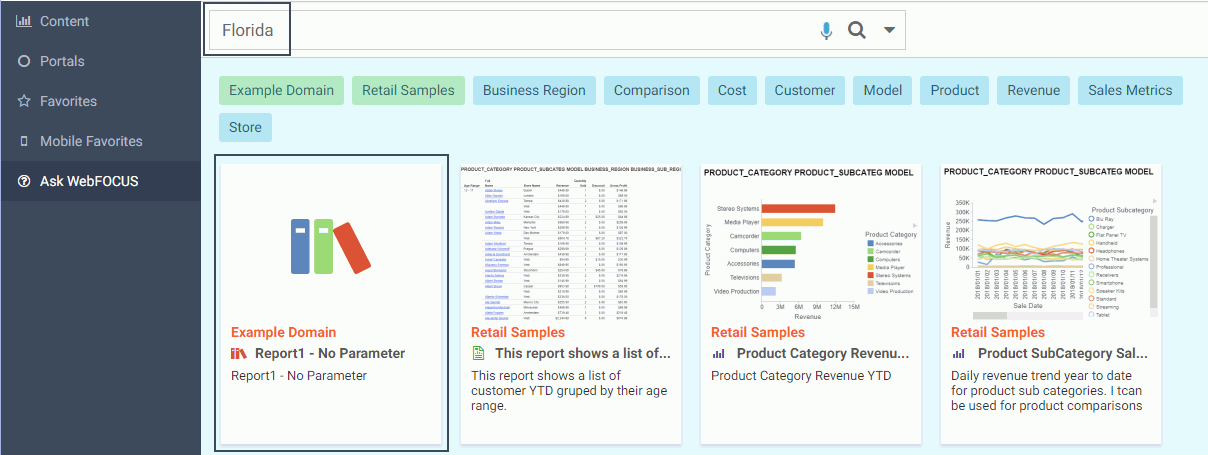 Example Report Library output for Florida