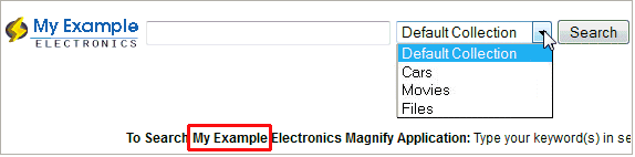 collections drop-down menu