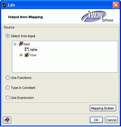 Edit-Output Item Mapping dialog box