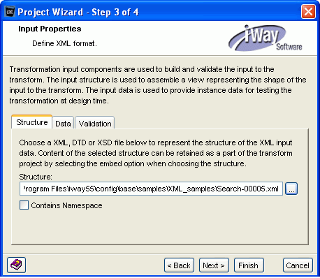 Input properties dialog box