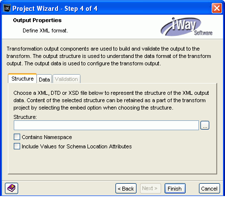Output properties dialog box