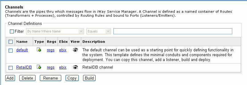 Channel Definitions pane