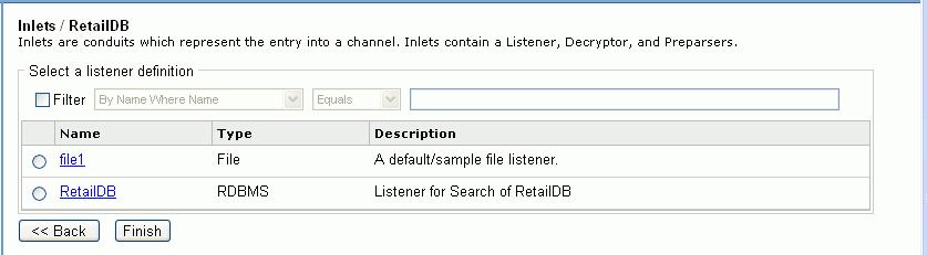 Listener definition pane diagram