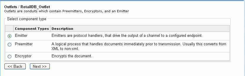 Select component type diagram