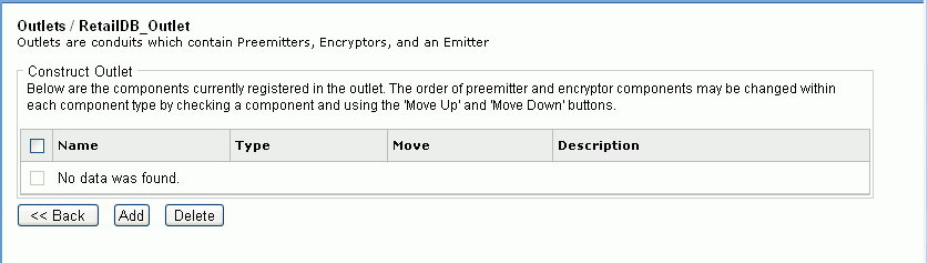Construct Outlet diagram