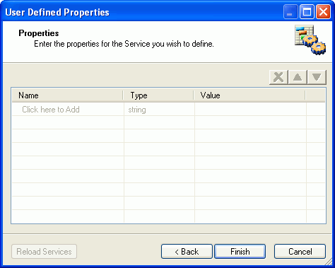 Define properties dialog box