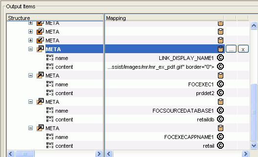 Output filters Mapping diagram