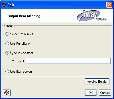 iWay Edit Output Item Mapping diagram