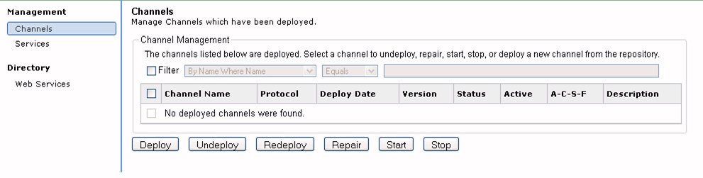 Channel Management pane