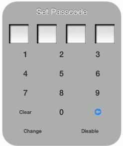 Set Passcode screen