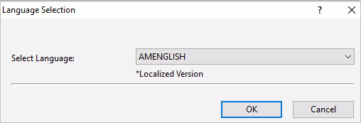 Language Selection dialog box