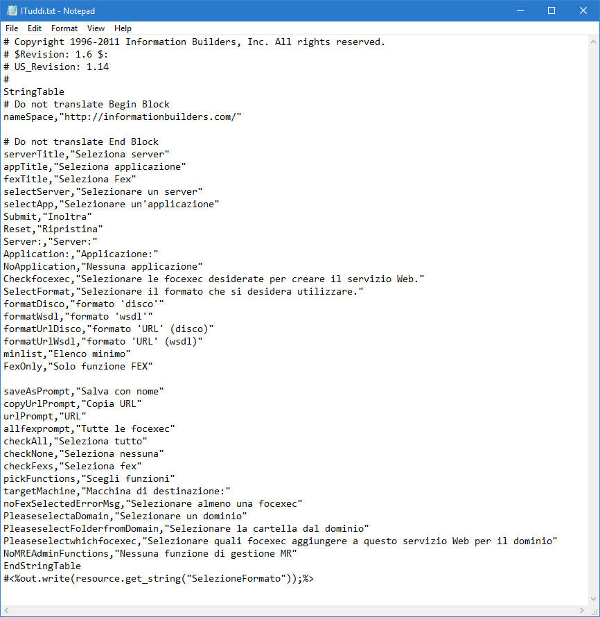 Example of a text file with a #Do not translate block