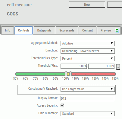 Controls tab