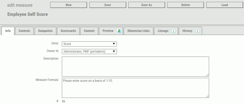Edit Measure Panel