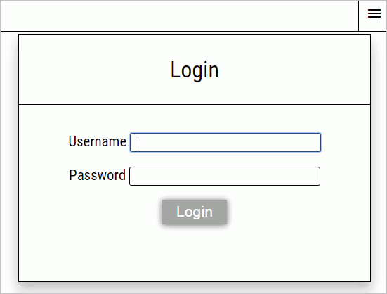 Login panel