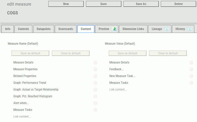Content tab