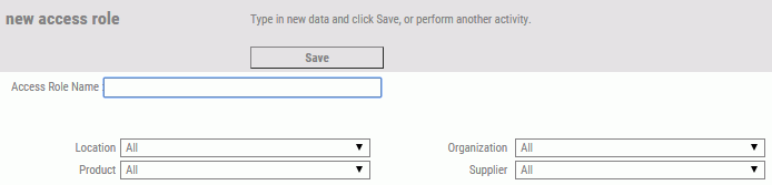 New Access Role panel