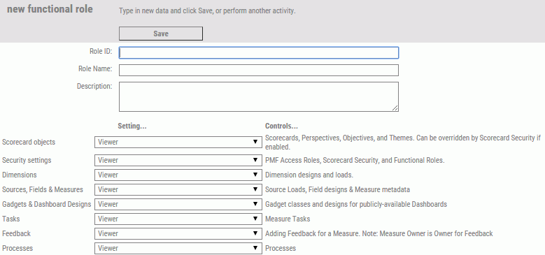 New Functional Role panel
