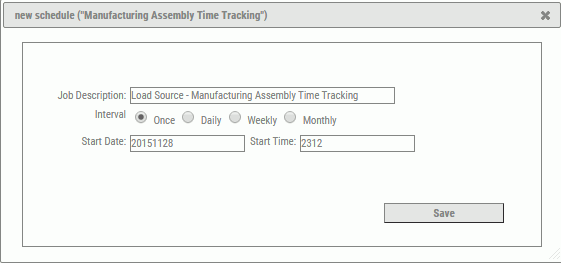 New Schedule panel