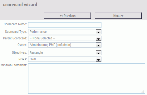 Scorecard Wizard panel