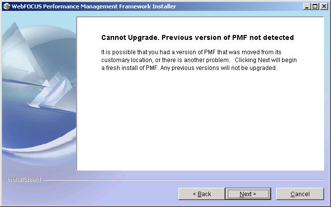 Upgrade error message