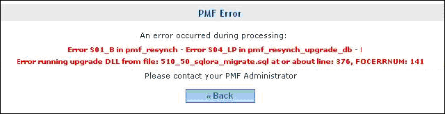 error message