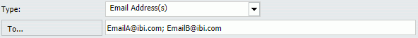 Two emails in the To field separated by a semi-colon.