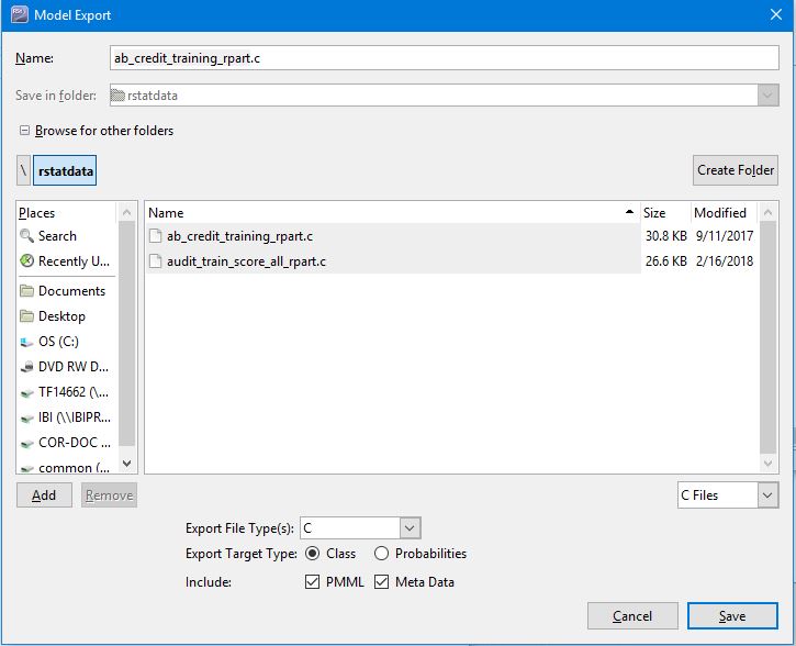 Export dialog box