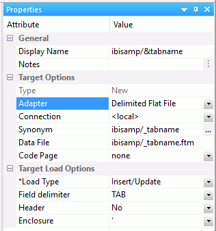 Delimited Flat Files properties