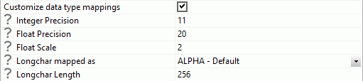 Customize data type mappings
