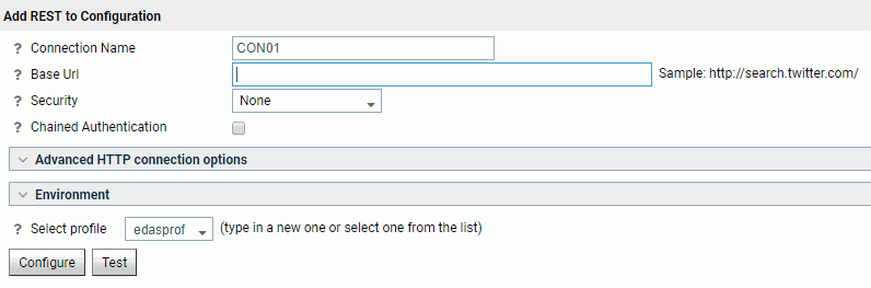 Configure REST adapter