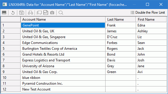 Account and Contact sample data